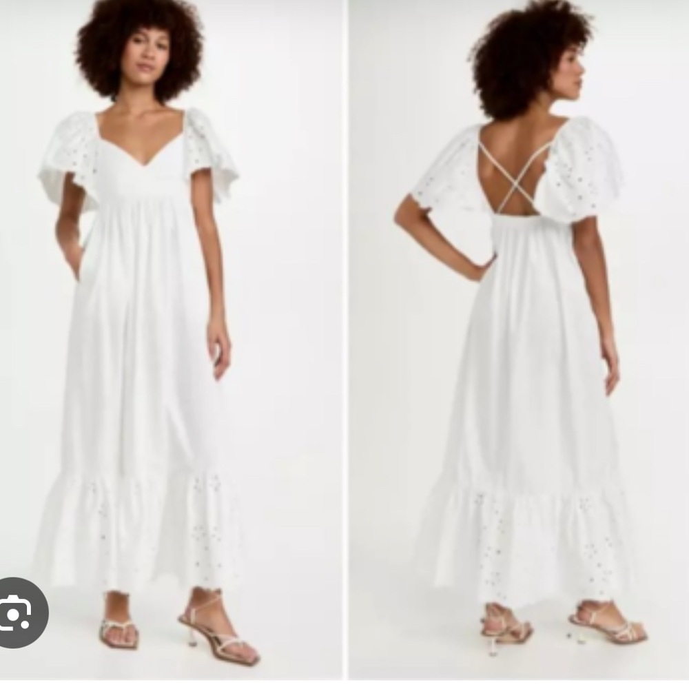 En Saison White Eyelet ‘Barnette’ Maxi Dress